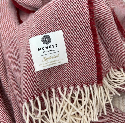 McNutt Supersoft Herringbone Throw Blanket Tabasco