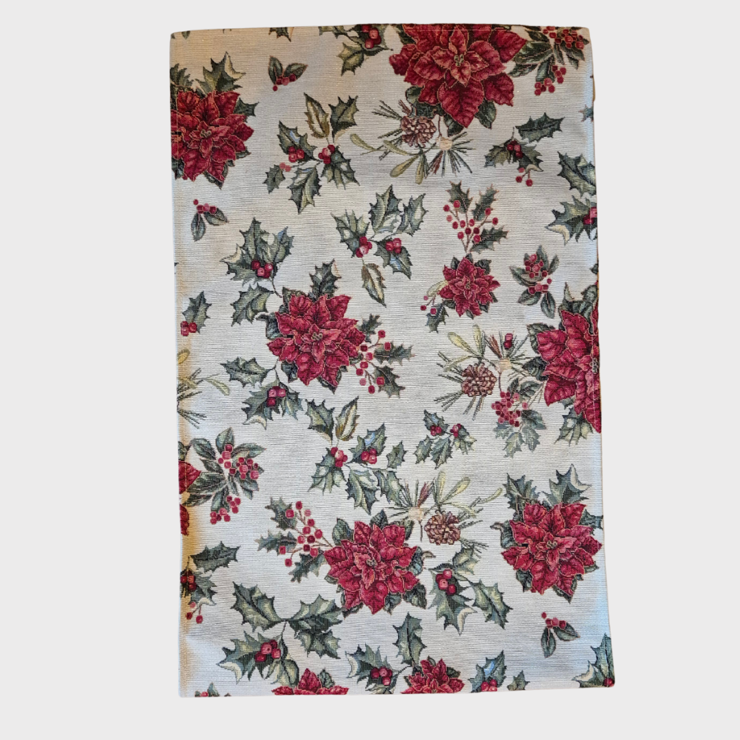 Poinsettia & Holly Runner 45x140cm