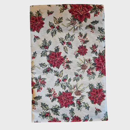 Poinsettia & Holly Runner 45x140cm