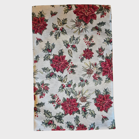 Poinsettia & Holly Runner 45x140cm