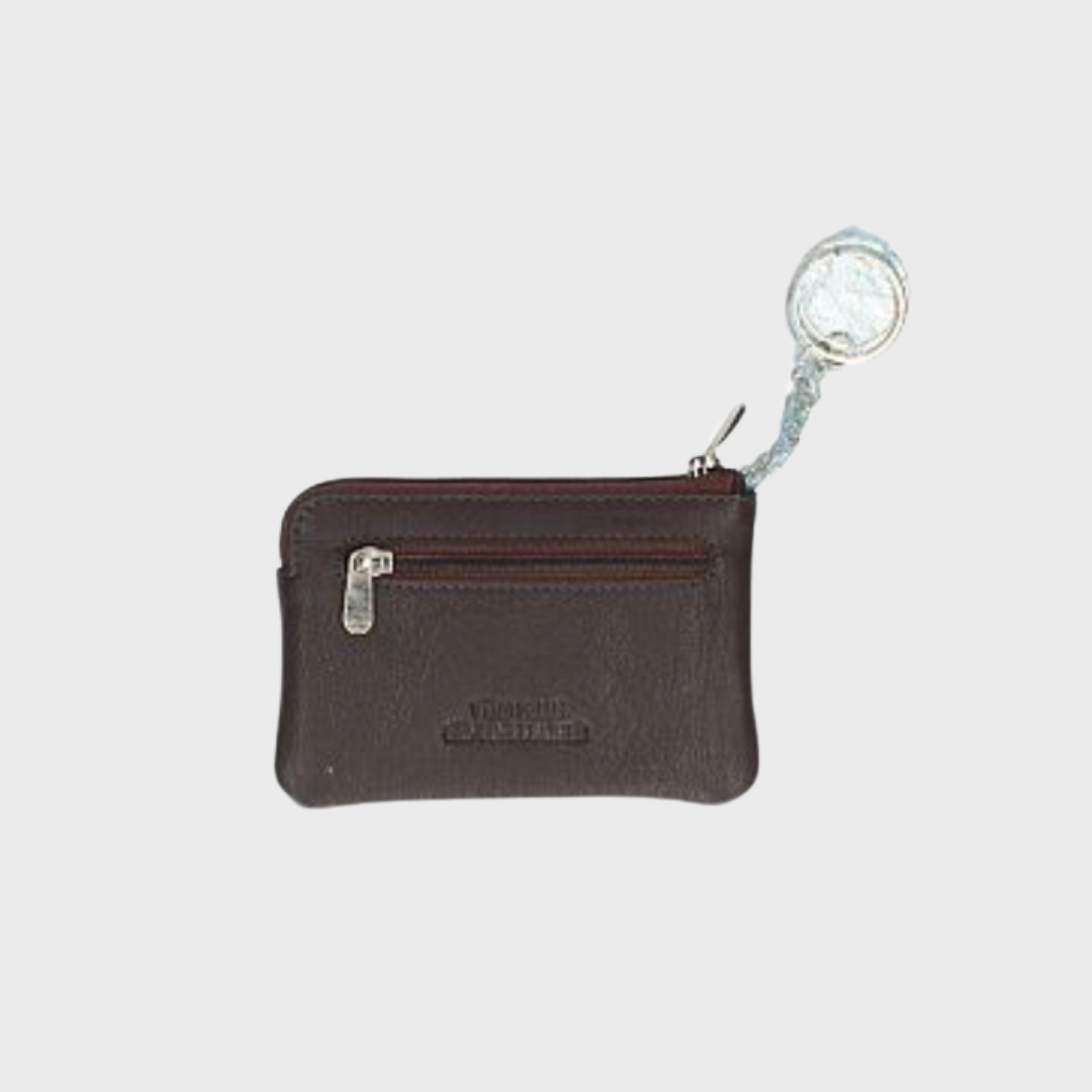 Leather Coin Purse with Keyring