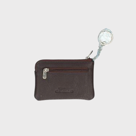 Leather Coin Purse with Keyring