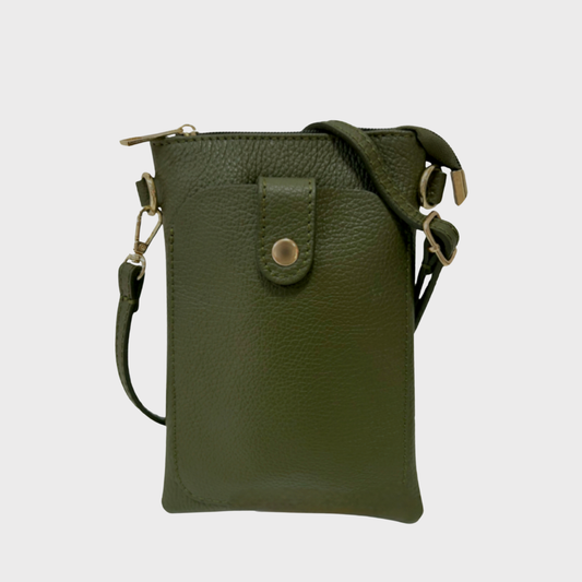 Carol Green Leather Messenger Bag