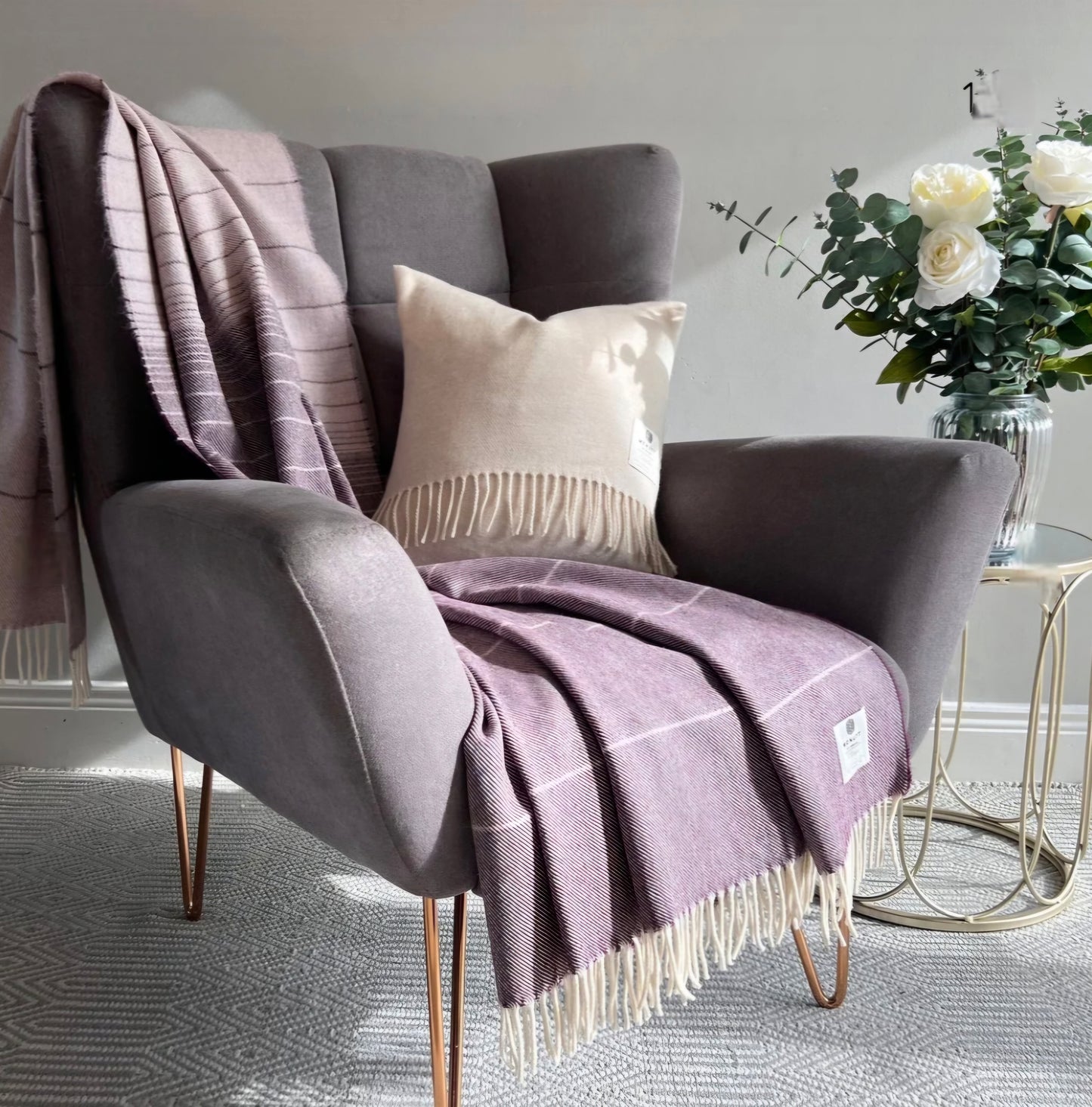 McNutt Alpaca Mauve Ombre Throw Blanket
