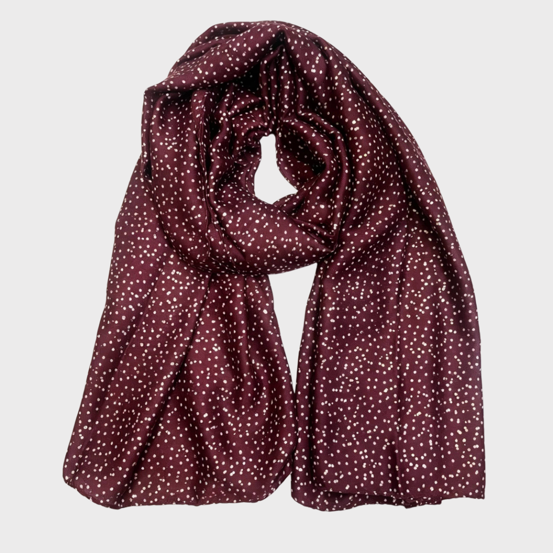 Polka-dot patterned scarf