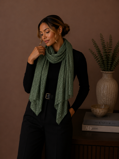 Polka-dot patterned scarf