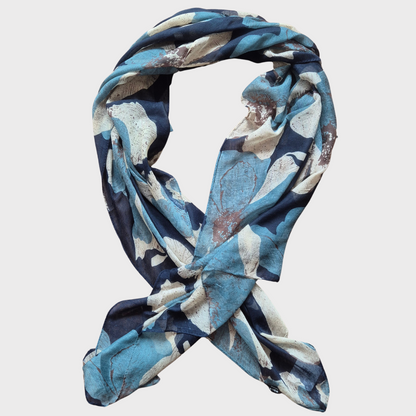 Teal & Navy Floral Scarf