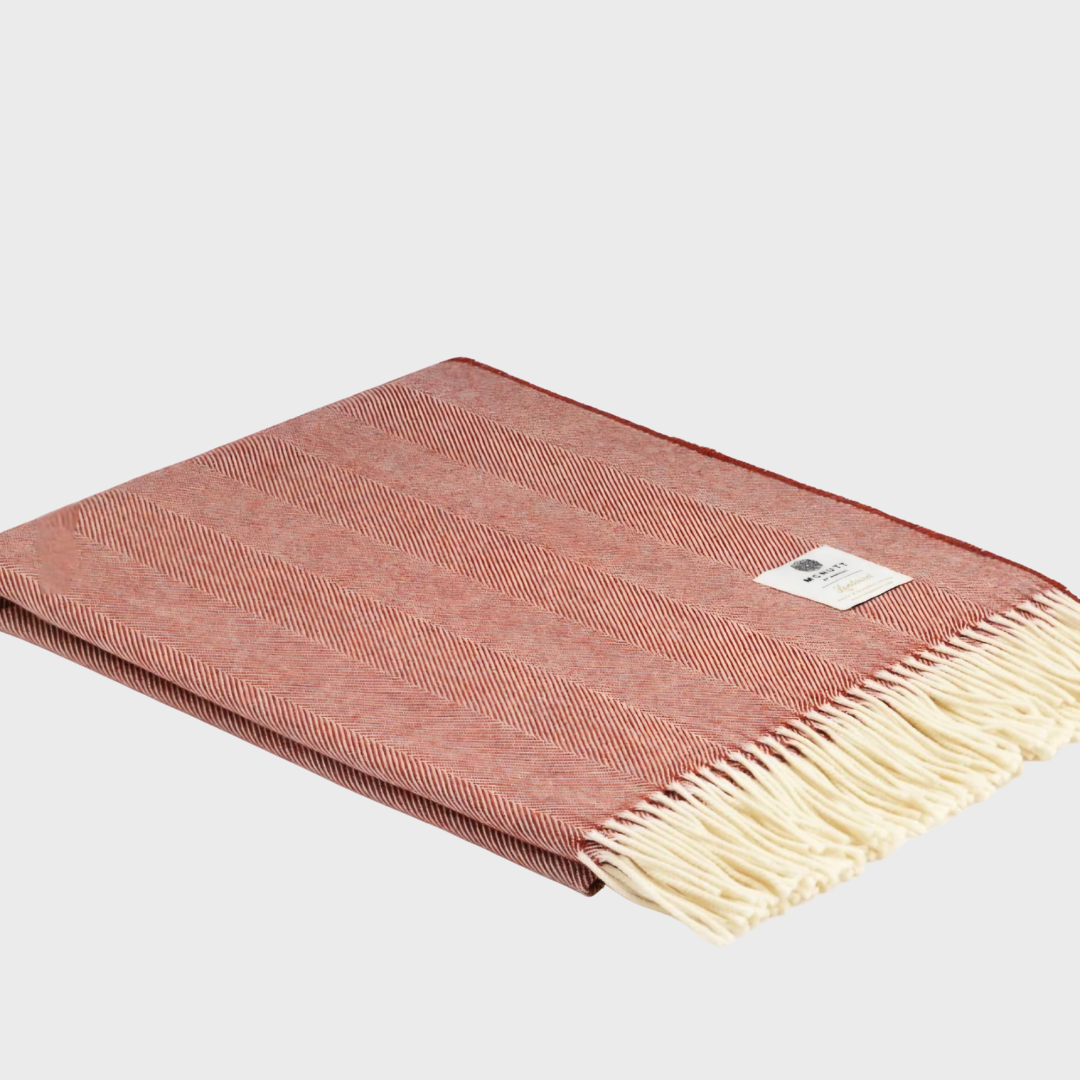 McNutt Supersoft Herringbone Throw Blanket Tabasco
