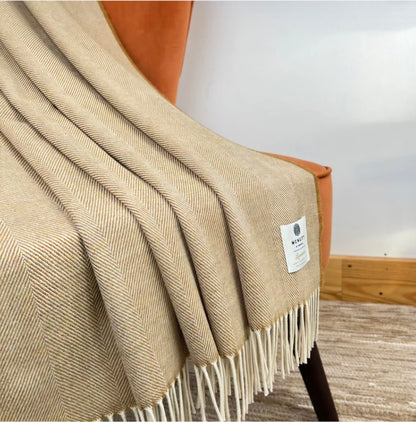 McNutt Supersoft Herringbone Throw Mead