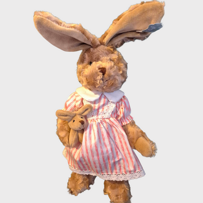 Powell Craft Bunny Teddy in a stripe dress