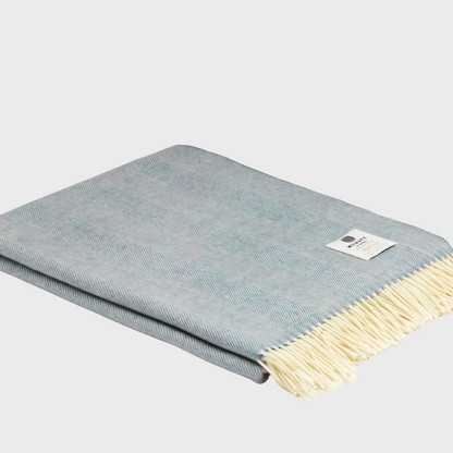McNutt Supersoft Lambswool Herringbone Throw Topaz
