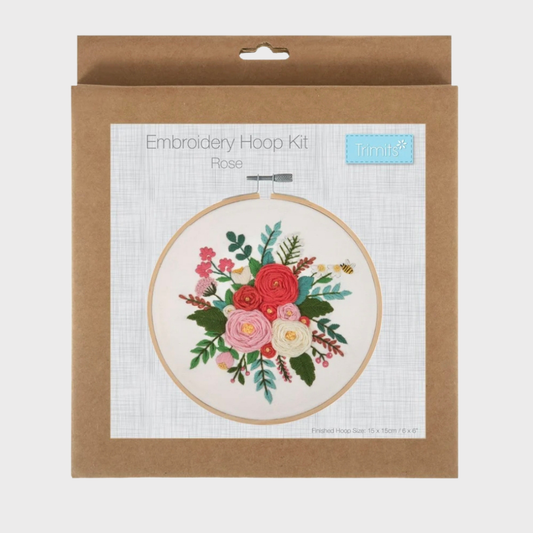 Rose Embroidery Hoop Kit
