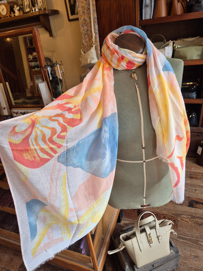 Pink Summer Seashell Scarf