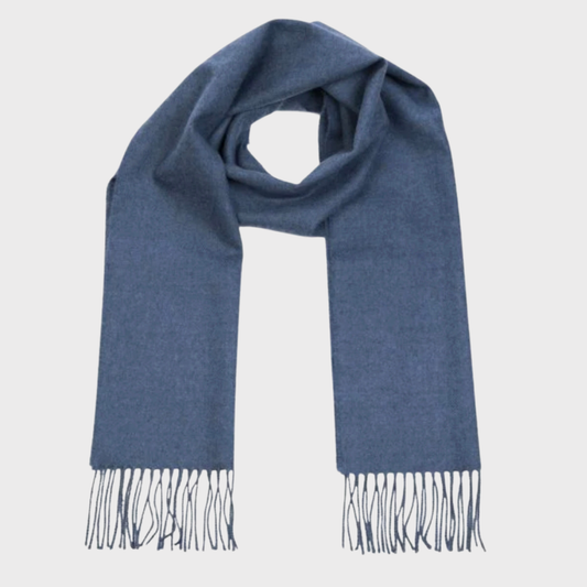 Irish Merino Wool Denim Blue Scarf