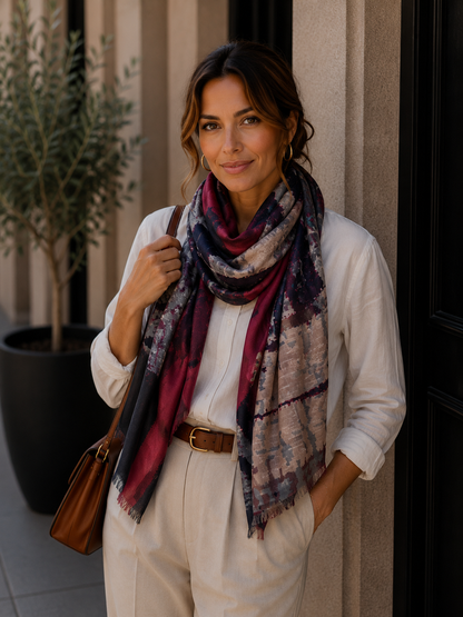 Printed patterned scarf