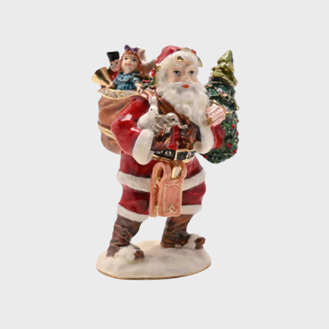 Santa with Gifts Trinket Box
