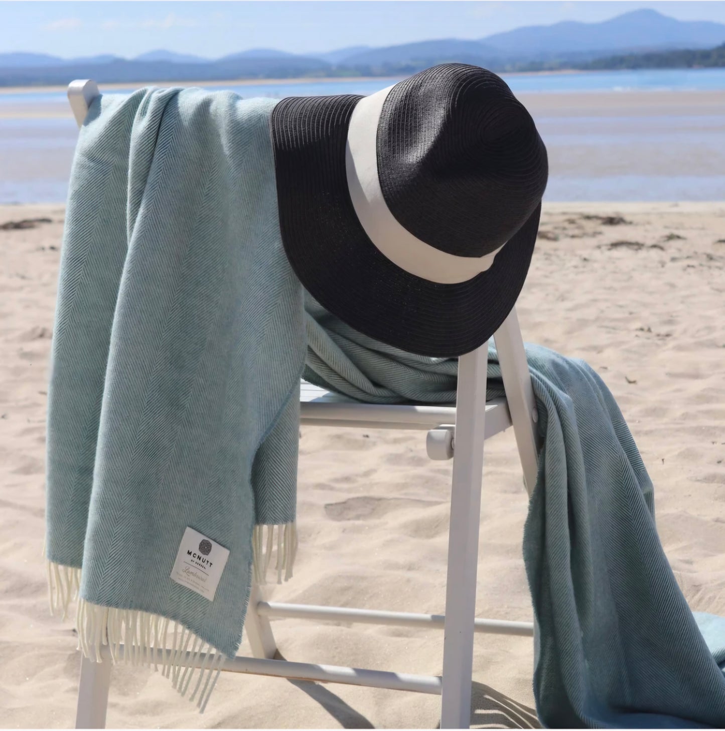 McNutt Supersoft Lambswool Herringbone Throw Topaz