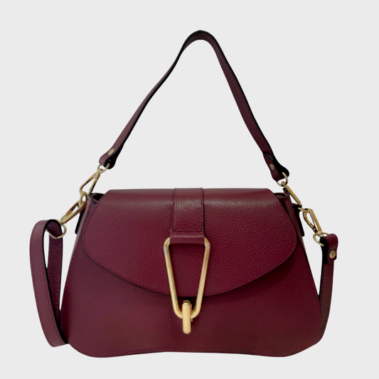 Michelle Bordeaux Leather Bag