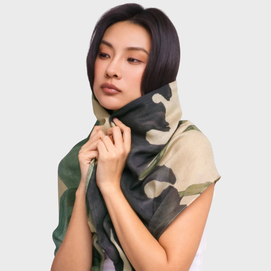 Midnight Orchid Wool Wrap Scarf