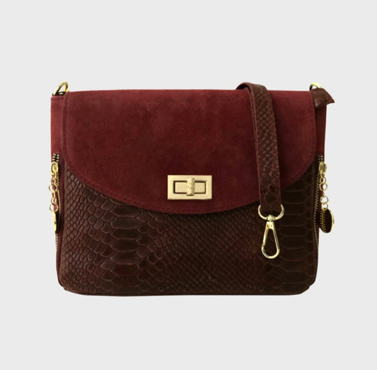 Ruth Suede Bordeaux Bag