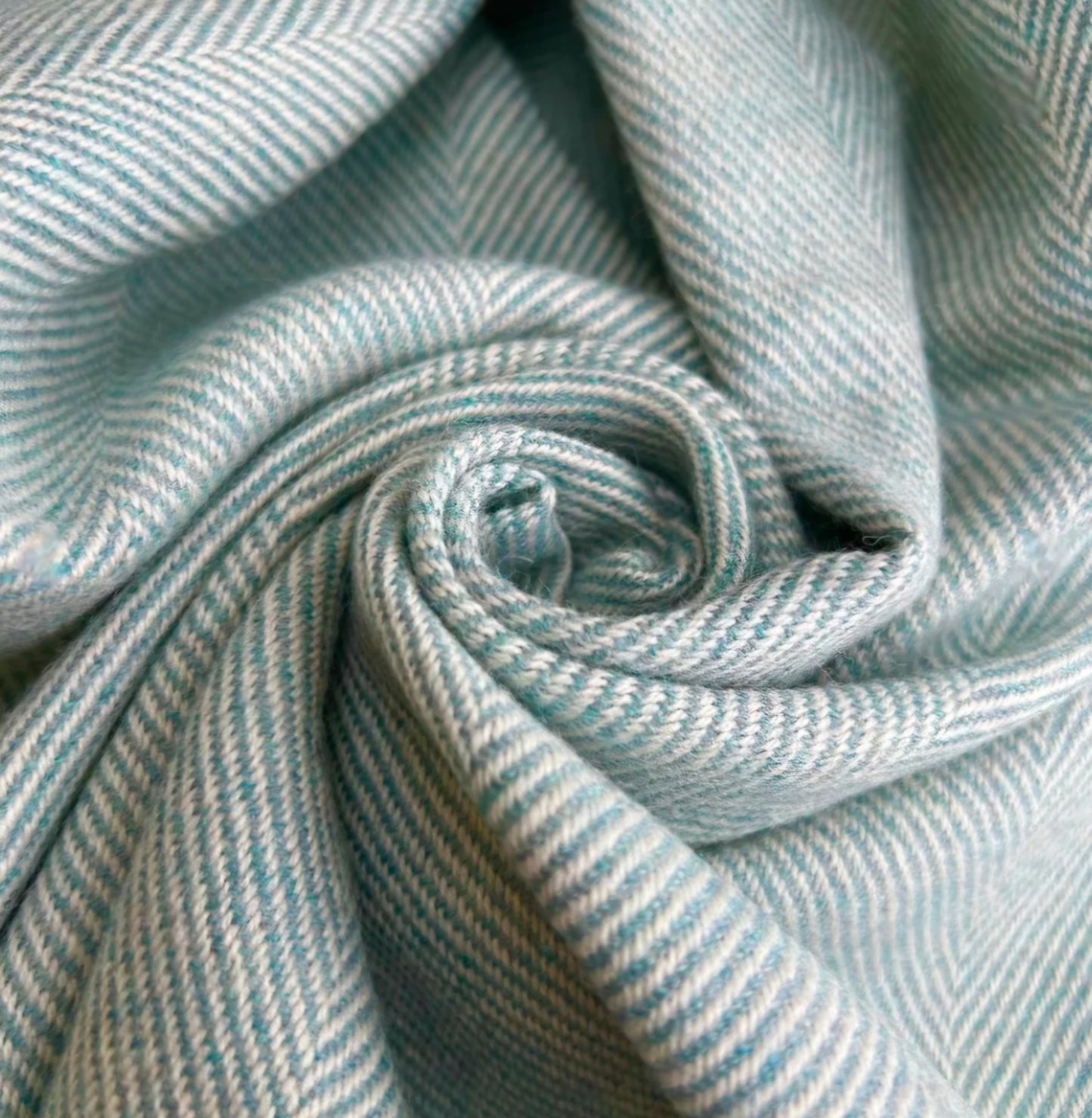 McNutt Supersoft Lambswool Herringbone Throw Topaz