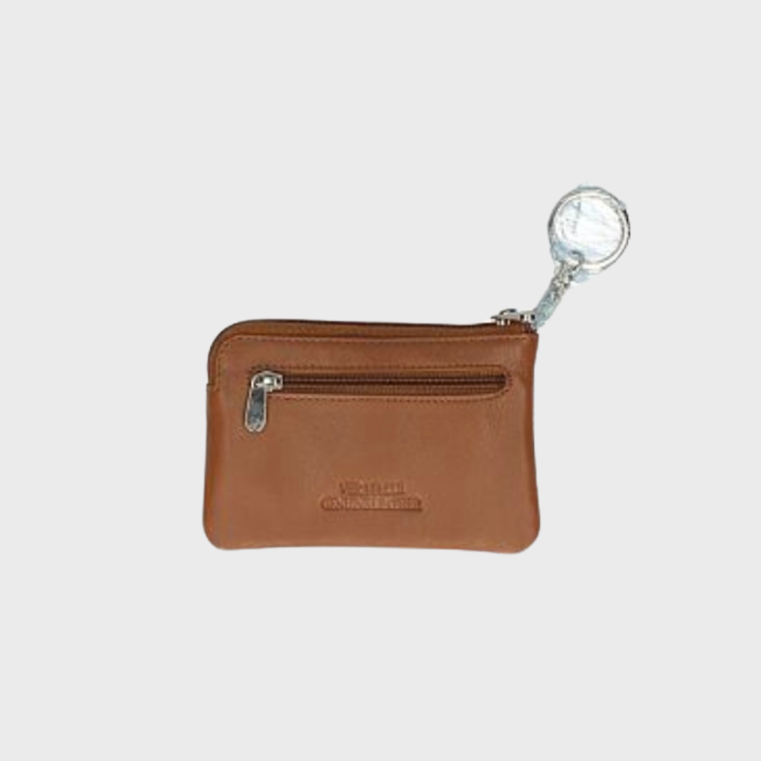 Leather Coin Purse with Keyring