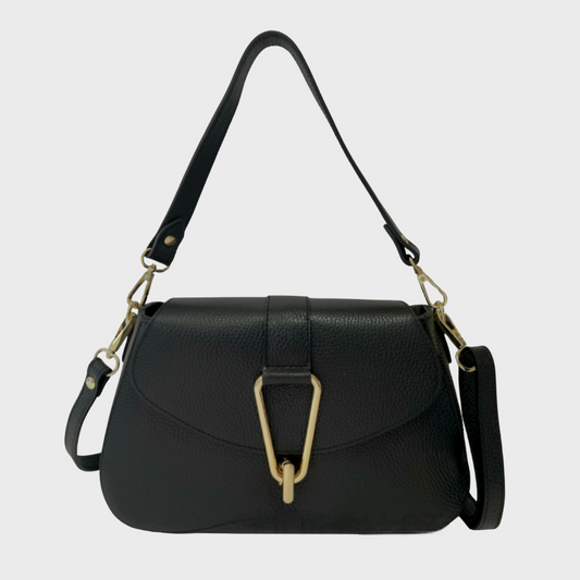 Michelle Black Leather Bag