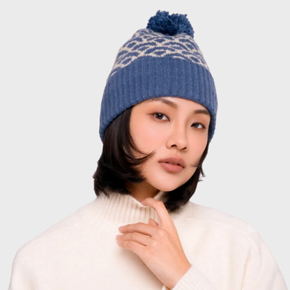 Agatha Denim Blue Pom Hat
