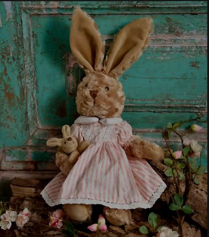 Powell Craft Bunny Teddy in a stripe dress