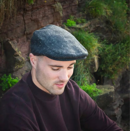 Irish Tweed Cap Donegal Charcoal Black