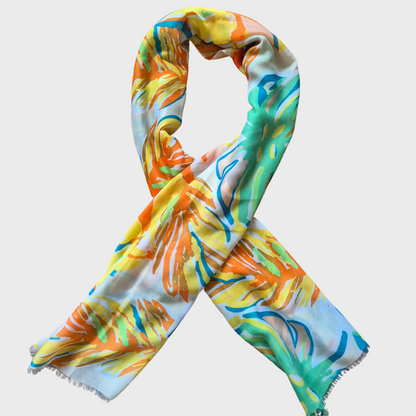 Palm Print Summer Scarf