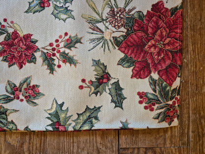 Poinsettia & Holly Runner 45x140cm