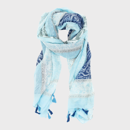 Sky Blue Paisley Scarf