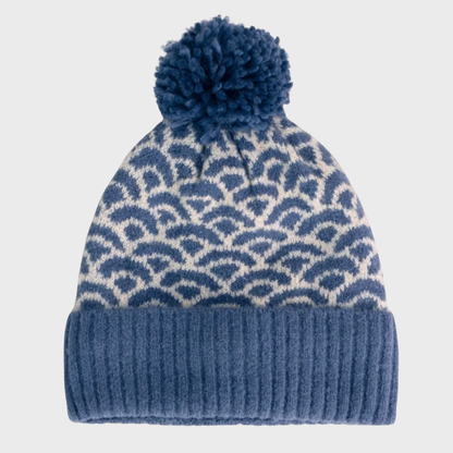 Agatha Denim Blue Pom Hat