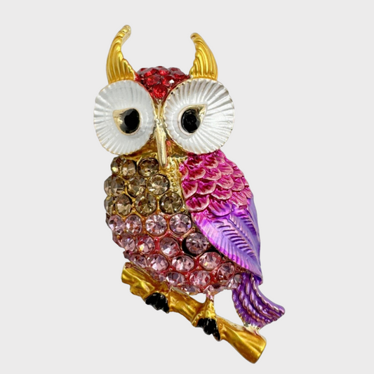 Colourful Owl Brooch