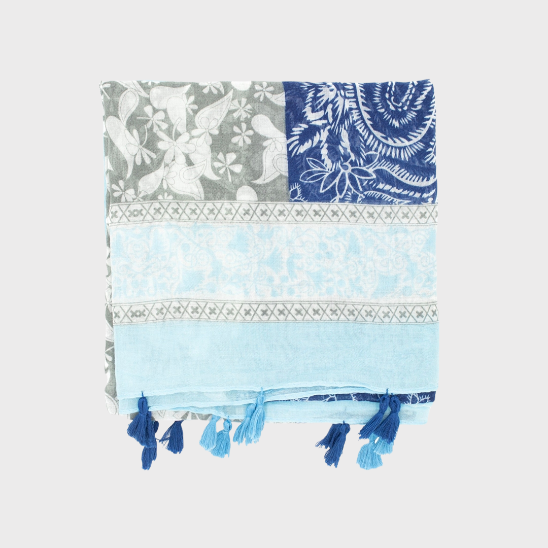 Sky Blue Paisley Scarf