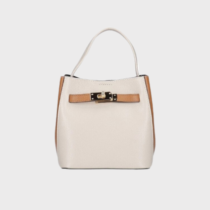 Isabelle Mini Leather Handbag cream & cognac