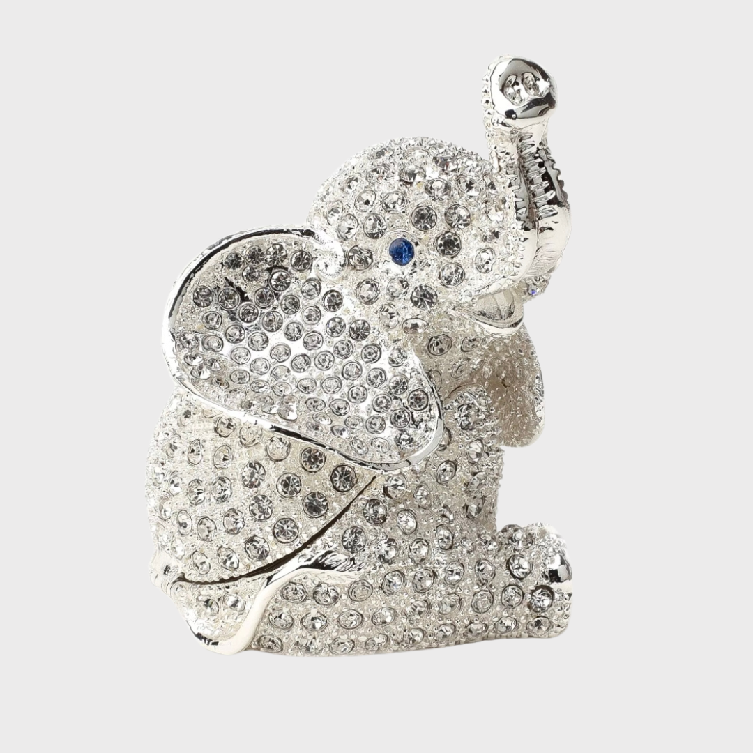 Crystal Elephant Treasure Trinket