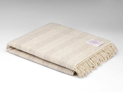 Natural Stripe Alpaca Wool Throw