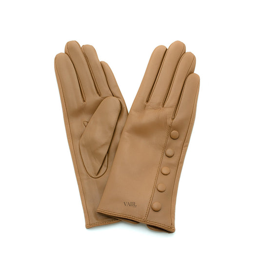 tan leather gloves with cashmere lining 